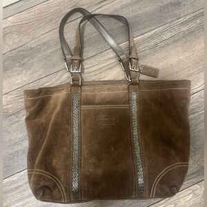 Coach Brown Suede Shoulder Bag